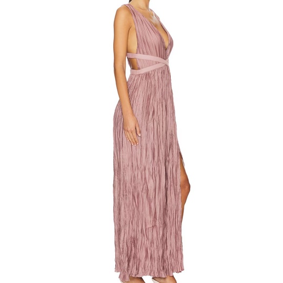 NWT ASTR The Label Tesni Pleated Maxi Dress Mauve Size XL - Picture 3 of 5